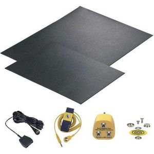 Vloer, werkblad set met 2 ESD-veiligheidsmatten, 1,5 (vloermat) mm, 1,5 (werkoppervlak mat) mm x 0,6 (werkoppervlak mat)