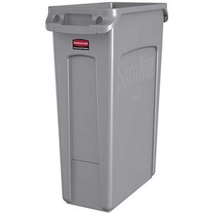 Rubbermaid Commercial Products 1955959 Vented Slim Jim-afvalbak, kunststof, 87 L, grijs, 1