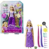 Mattel Disney Prinses Speelgoed, Rapunzel, pop met van kleur veranderende haarextensions en accessoires voor haarstyling, geïnspireerd op de Disney film HLW18