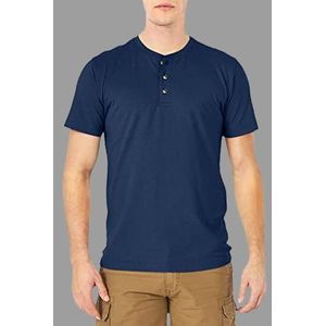 Wrangler Authentics Men's Big & Tall Short Sleeve Henley Tee, Dark Denim, M