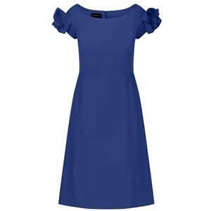 Apart cocktailjurk met zeer brede hals, koningsblauw, 46
