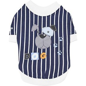 Puppia PAQA-TS1401 Honden-T-shirt, Boomer, donkerblauw, klein