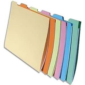 Exacompta - ref. 337000E - Pak van 10 dossiermappen SUPER - 210 g/m² met 6 tabs - pastelkleuren - in PEFC™ gecertificeerd - Afmetingen: 24 x 32cm voor A4 documenten - 6 geassorteerde kleuren