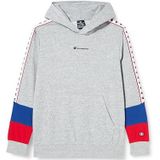 Champion Legacy Retro Sport B-Spring Terry Sweatshirt met capuchon voor kinderen en jongens, grijs gemêleerd/elektrisch blauw/rood, 13-14 jaar