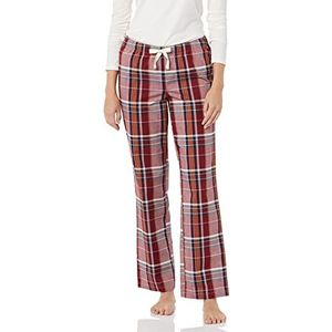 Amazon Essentials Dames Poplin Slaapbroek, Bordeaux Roest Mix Plaid, Large