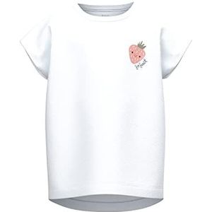 Bestseller A/S Meisjes NMFVARUTTI CAPSL Loose TOP H1 T-shirt, Helder Wit, 104, wit (bright white), 104 cm