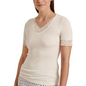 CALIDA Silky Wool Glam Top korte mouwen Charm Cream, maat 48-50, Charm Cream, 48/50 NL