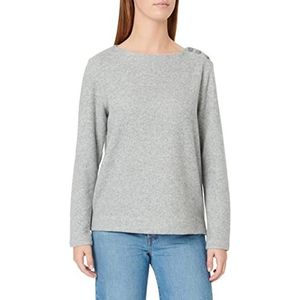 TOM TAILOR Dames Sweatshirt met geribbelde structuur 1034620, 30282 - Concrete Grey Melange, XXS