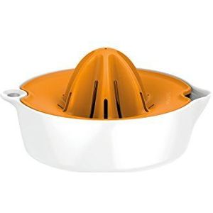 Fiskars Citruspers met sapreservoir, diameter: 11,9 cm, kunststof, Functional Form, wit/oranje, 1016125