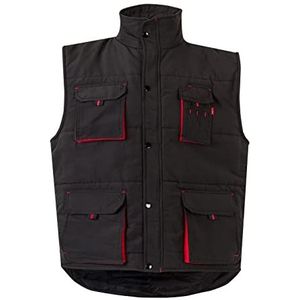 Velilla 205902 0/12 3XL gewatteerd vest met meerdere zakken, zwart, maat 3XL