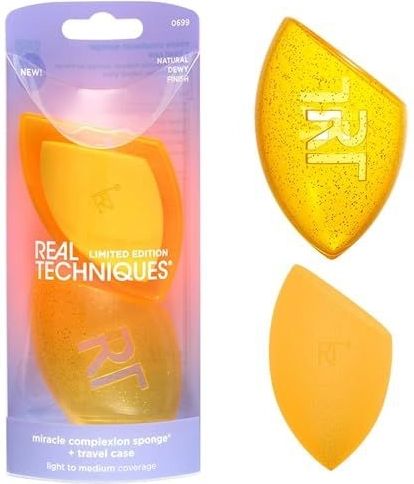 Real Techniques - Miracle Complexion Sponge & Case - Make-up Sponsje - 2 st