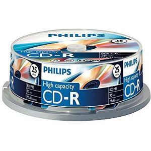 Philips CD-R blanco's (800 MB data / 90 minuten, multi-speed opname, 25 spil)