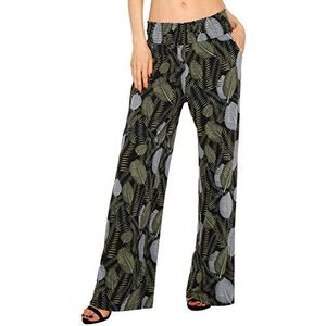 Urban CoCo Women's Boho Palazzo Pants Wide Leg Beach Pants High Waisted Lounge Pants with Pockets(L, 2)
