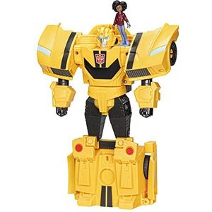 Transformers-speelgoed EarthSpark Spin Changer, Bumblebee-actiefiguur van 20 cm met Mo Malto-actiefiguur van 5 cm, vanaf 6 jaar