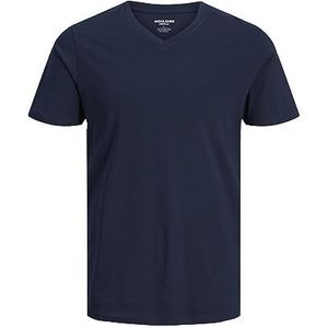 JACK & JONES Heren T-shirt V-hals, navy blazer, XXL