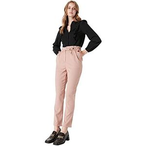 TRENDYOL Dames heren basic hoge tailleband wortelbroek broek, nerts, 36