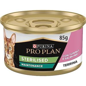 Purina Pro Plan Natvoer voor katten, gesteriliseerd, voor volwassenen, terrine met tonijn en zalm, 24 x 85 g