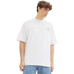 TOM TAILOR Denim T-shirt voor heren, 20000 - wit, S