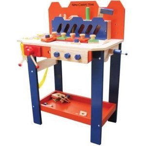 New Classic Toys NCT 1800 Kinderwerkbank van hout, met uitgebreide accessoires