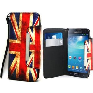 Accessory Master beschermhoes in boekvorm voor Samsung Galaxy S4 Mini i9190 met motief UK-vlag en Touch Pen (leer)