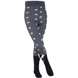 FALKE Meisjes Winter Badger Duurzaam Biologisch Katoen Ondoorzichtig met Patroon 1 Stuk Panty, Blauw (Marine 6120), 80-92