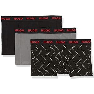 HUGO Heren 3 Pack Bold Logo Katoen Stretch Trunks, Zwart/Zwart Zigzag/Light Smoke, S, Zwart/Zwart Zigzag/Light Smoke, S