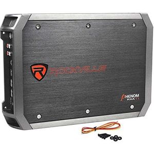Rockville RXA-T1 1500W 2-kanaals autoversterker, Dyno-gecertificeerd RMS, MOSFET-vermogen, ELNA-condensatoren, klasse A/B, perfect voor autoradio en subwoofers