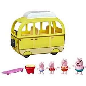 Peppa Pig Peppa's Avonturen, Peppa's strandcamper, speelgoed voor peuters: 10 onderdelen en rollende wielen, vanaf 3 jaar