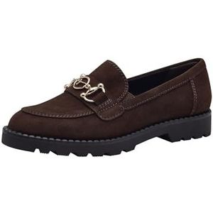 Tamaris dames slippers leer, mokka-suède, 36 EU