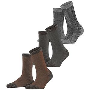 ESPRIT Dames Sokken Herringbone 3-Pack W SO Katoen Zijde Gedessineerd 3 paar, Veelkleurig (Sortiment 0020), 36-41
