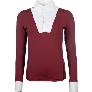 HKM Virginia Wedstrijdshirt lange mouw voor dames Bordeaux XXL