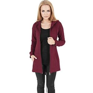 Urban Classics Sweatshirt voor dames, sweatparka met capuchon en ritssluiting, verkrijgbaar in meer dan 10 kleuren, maat XS tot 5XL, bordeaux, XL