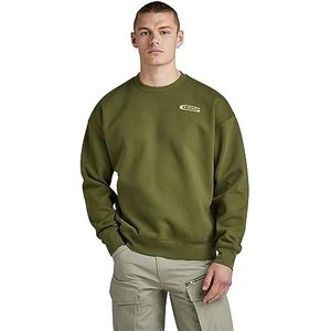 G-STAR RAW Heren Old Skool Back Size Loose Sw Sweater, groen (Dark Olive D23994-d425-c744), XXL