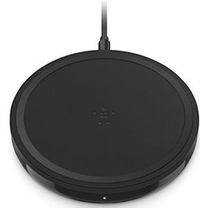 Belkin Boost Up Draadloos oplaadpad 10 W, snelle draadloze oplader voor iPhone XS, XS Max, XR, Samsung Galaxy S10, S10+, S10e, Huawei P30 Pro, UK stekker inbegrepen, zwart