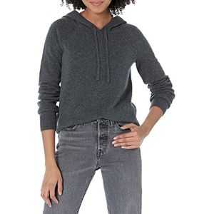 Amazon Essentials Soft Touch Pullover met capuchon voor dames, Charcoal Heather, Small