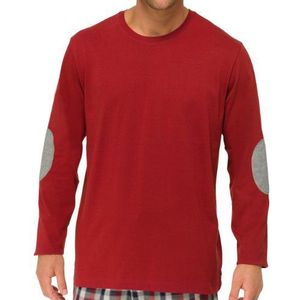 Schiesser heren shirt lange mouwen pyjama, rood (500-rood), 50 NL