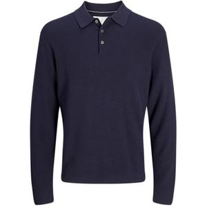 JACK & JONES Heren Jprcccooper Knit Polo Ls, night sky, M