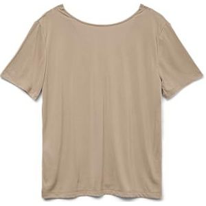 T-shirt - Silver Mink - Jersey - V-hals - Korte Mouwen