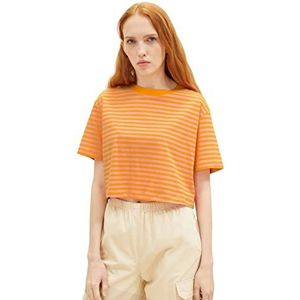 Tom Tailor Denim dames 1036537 T-Shirt, 31709 - Mango Pink Stripe, S