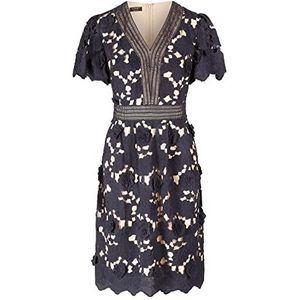 ApartFashion Kanten damesjurk, navy-abrikoos, normaal, Navy-Apricot, 38