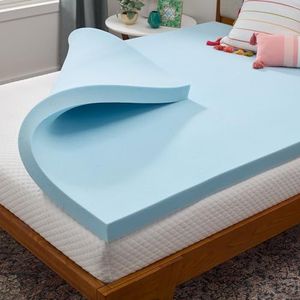 LINENSPA Traagschuim matrastopper - 7,5 cm gel doordrenkt traagschuim - pluche gevoel - koeling en drukverlichting - CertiPUR-gecertificeerd - benodigdheden voor slaapzalen - korte queensize