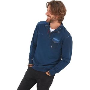 Joe Browns Heren Washed Quarter Zip Pocket Detail Sweatshirt, Blauw, S, marineblauw, S
