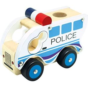 BINO 84082 Houten Auto Politie, Multi kleuren