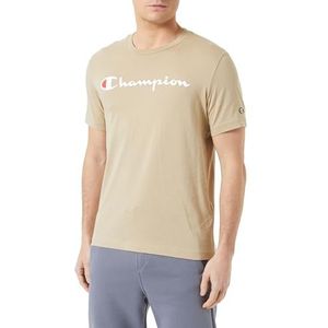 Champion Legacy Icons S/S Crewneck T-shirt, beige, M heren SS24, Beige, M