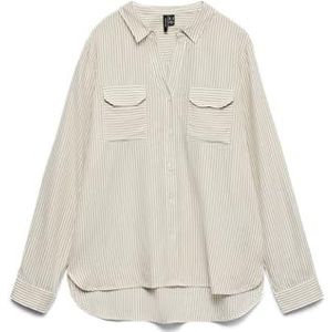 VERO MODA Vmbumpy Ls Shirt met glitter Wvn Ga Noos, wit, XL dames, Wit, XL