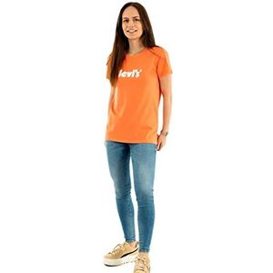 Levi's dames T-shirt The Perfect Tee, SSNL POSTER LOGO PERSIMMON, XXS
