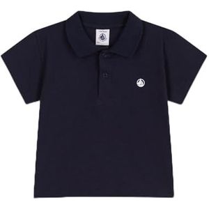 Petit Bateau Poloshirt met korte mouwen voor jongens, Blauw, 12 Maanden