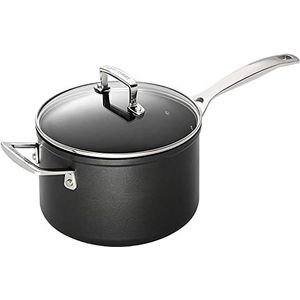 Le Creuset 51108160010302 TNS 16 x 9,5 cm steelpan met hulpgreep en glazen deksel, aluminium