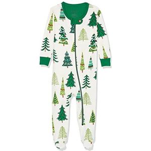 Hatley Organic Cotton Footed Slaappak Pyjama voor kinderen en pasgeborenen meisjes, Glow-in-the-dark Christmas Trees, 18-24 Maanden