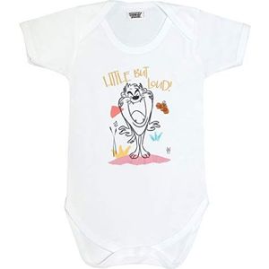 Looney Tunes Taz Little But Loud Romper, Baby Jongens, Wit, Officiële Merchandise, Wit, 18-24 maanden